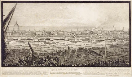 Os Restos do Senhor Nelson Transmitiram o Rio Tâmisa de Greenwich a Whitehall, em 8 de janeiro de 1806